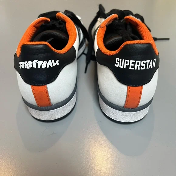 Adidas Kids White, Black, and Orange Sneakers - Picture 4 of 6